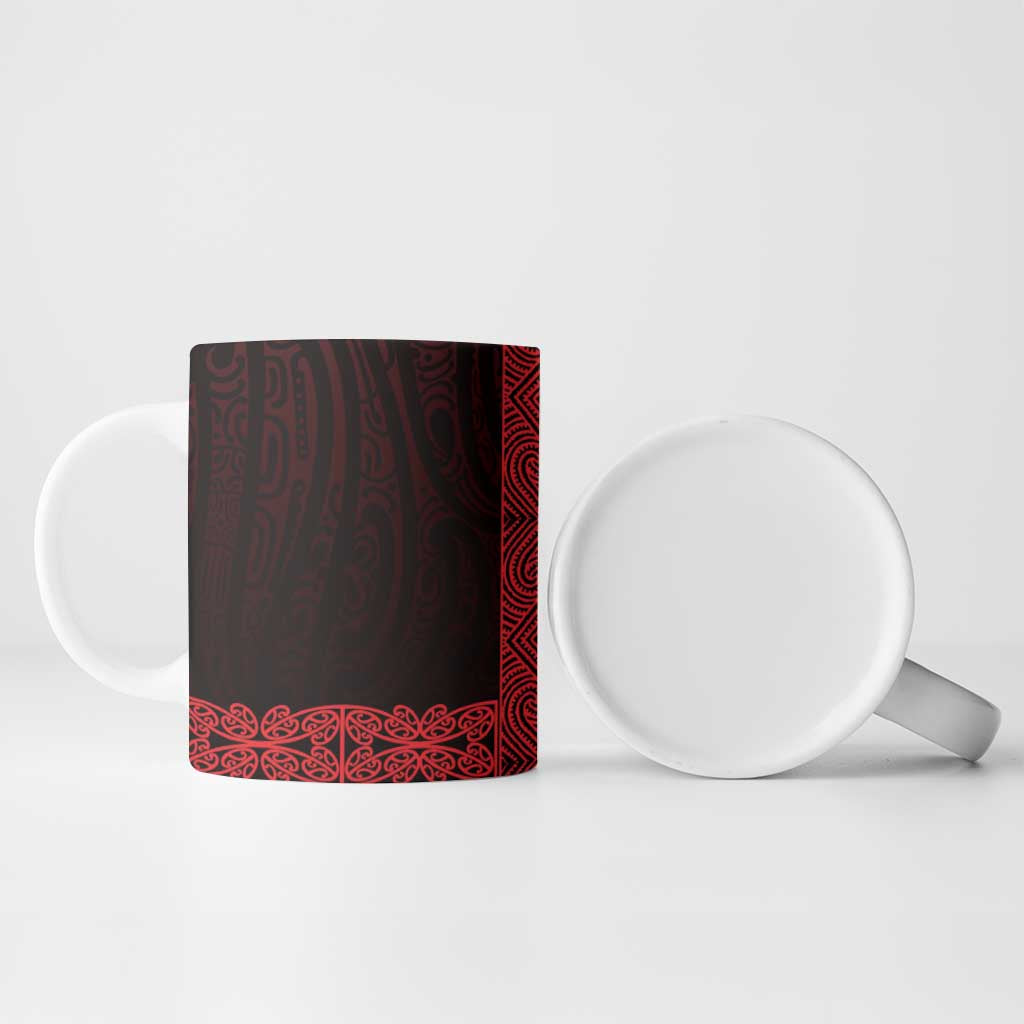 New Zealand Maori Kowhaiwhai Ceramic Mug Whero Maui and Mangopare LT9 - Polynesian Pride
