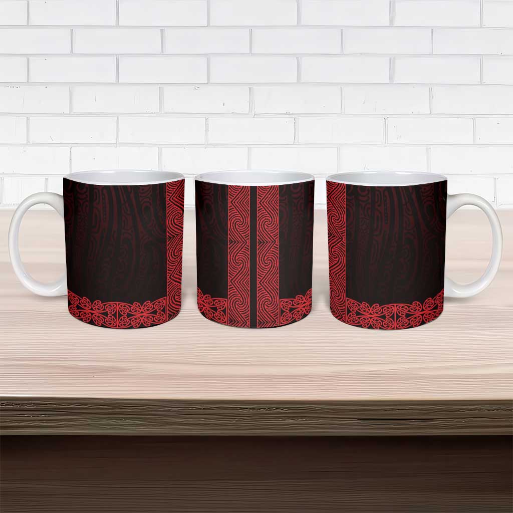 New Zealand Maori Kowhaiwhai Ceramic Mug Whero Maui and Mangopare LT9 - Polynesian Pride