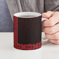 New Zealand Maori Kowhaiwhai Ceramic Mug Whero Maui and Mangopare LT9 - Polynesian Pride