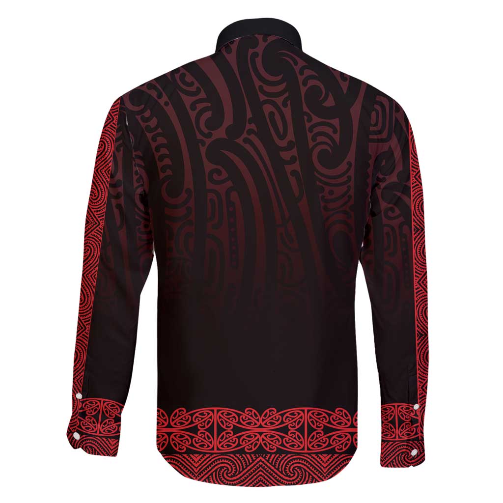 New Zealand Maori Kowhaiwhai Family Matching Long Sleeve Bodycon Dress and Hawaiian Shirt Whero Maui and Mangopare LT9 - Polynesian Pride