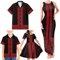 New Zealand Maori Kowhaiwhai Family Matching Tank Maxi Dress and Hawaiian Shirt Whero Maui and Mangopare LT9 - Polynesian Pride