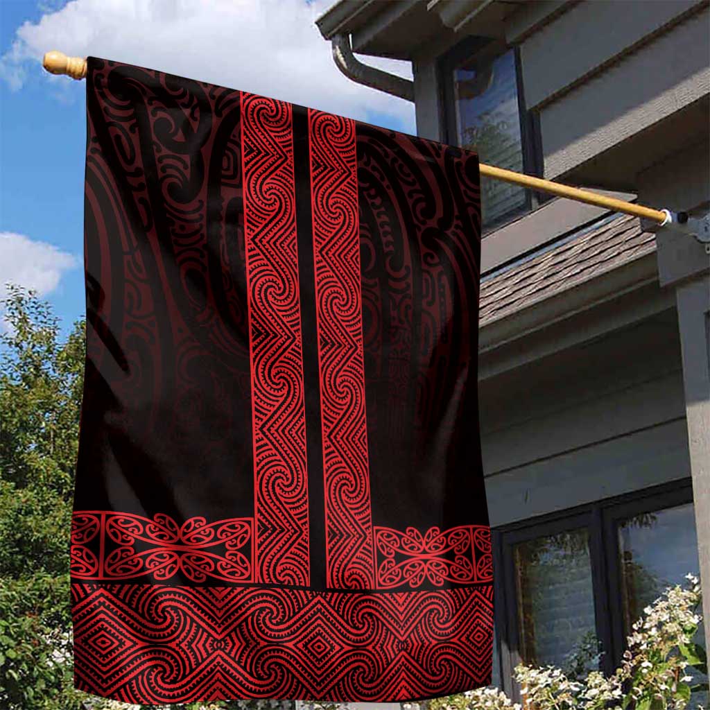New Zealand Maori Kowhaiwhai Garden Flag Whero Maui and Mangopare LT9 - Polynesian Pride