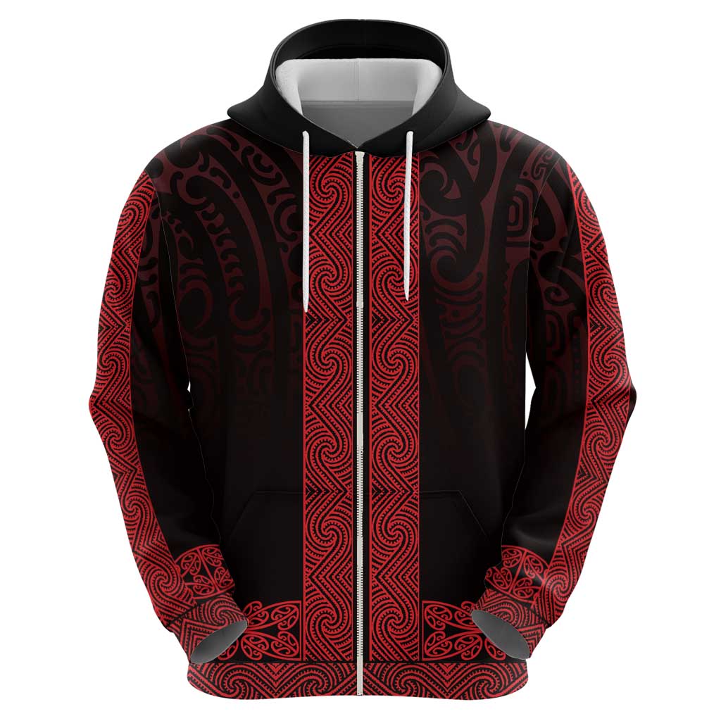 New Zealand Maori Kowhaiwhai Hoodie Whero Maui and Mangopare LT9 - Polynesian Pride