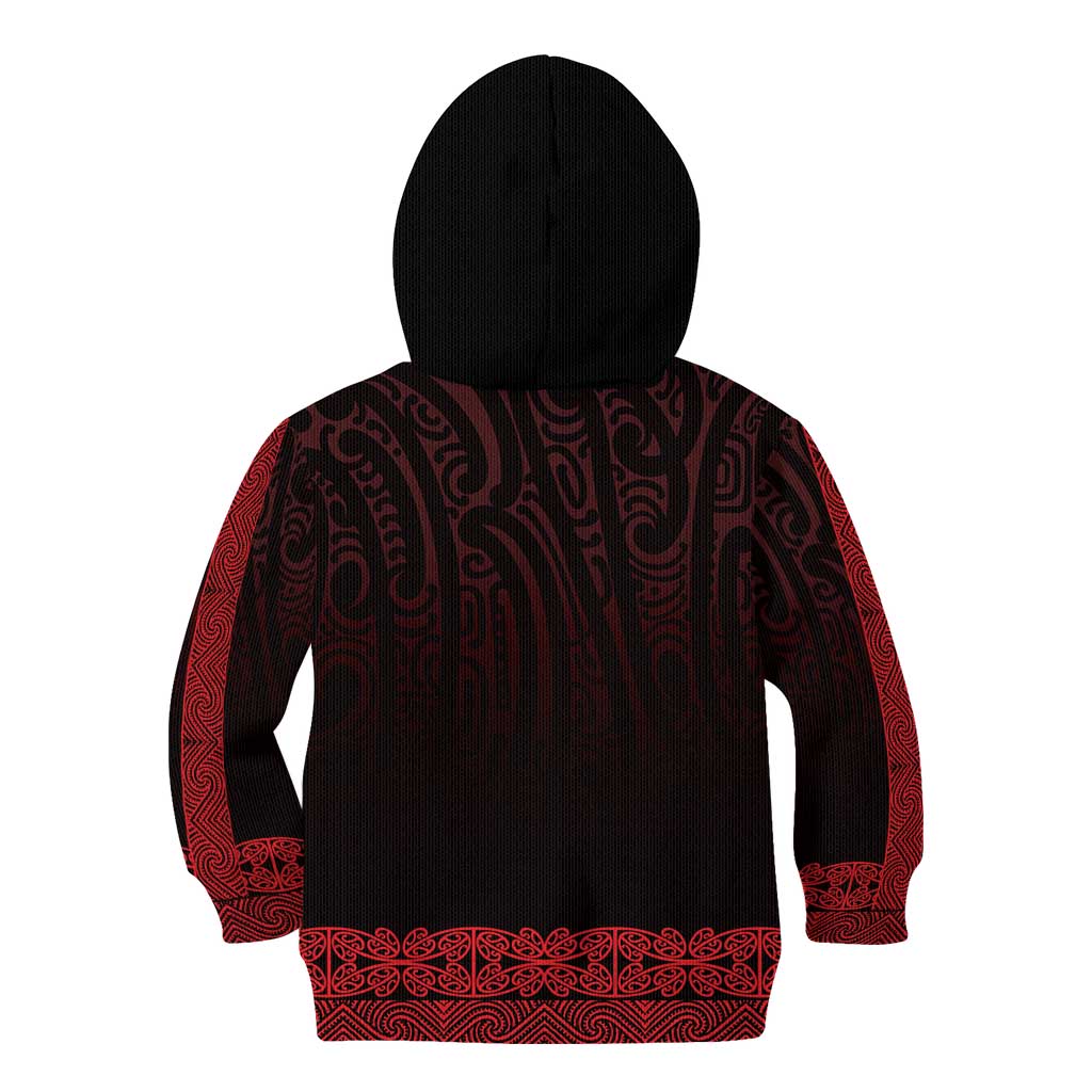 New Zealand Maori Kowhaiwhai Kid Hoodie Whero Maui and Mangopare LT9 - Polynesian Pride