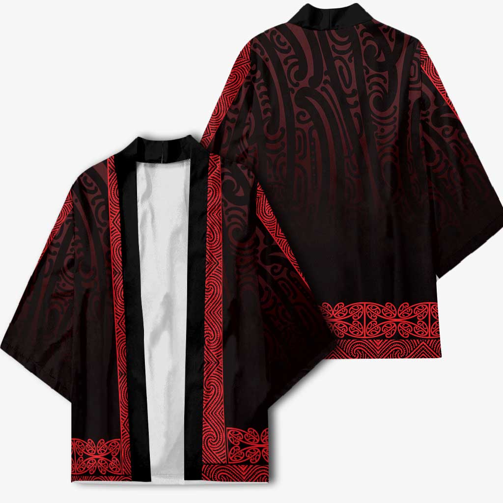 New Zealand Maori Kowhaiwhai Kimono Whero Maui and Mangopare LT9 - Polynesian Pride