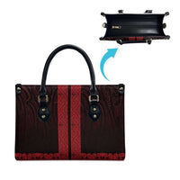 New Zealand Maori Kowhaiwhai Leather Bag Whero Maui and Mangopare LT9 - Polynesian Pride