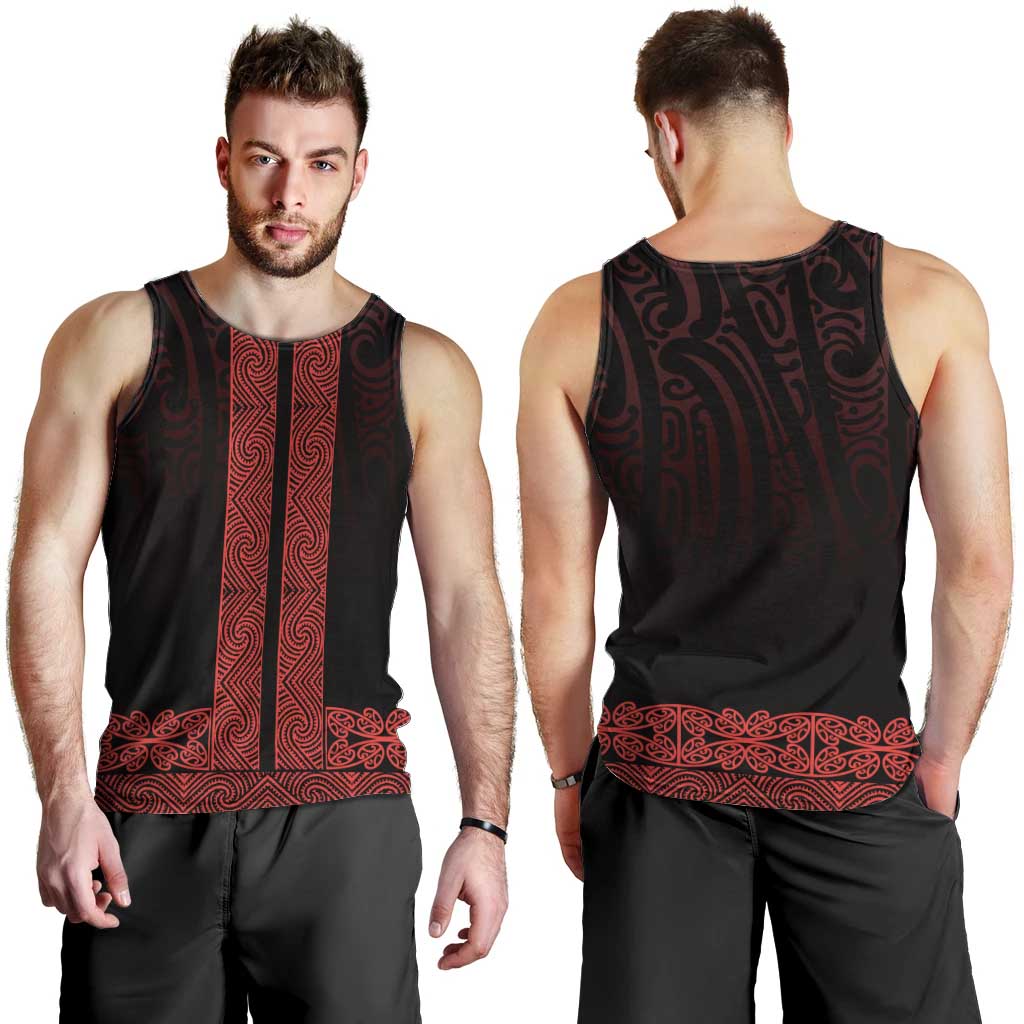 New Zealand Maori Kowhaiwhai Men Tank Top Whero Maui and Mangopare LT9 - Polynesian Pride