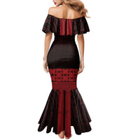 New Zealand Maori Kowhaiwhai Mermaid Dress Whero Maui and Mangopare LT9 - Polynesian Pride