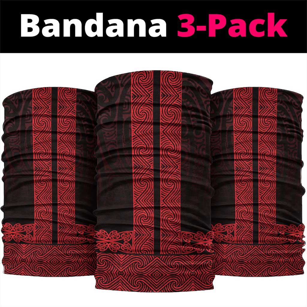 New Zealand Maori Kowhaiwhai Neck Gaiter Whero Maui and Mangopare LT9 package One Size: 25*50cm Red - Polynesian Pride