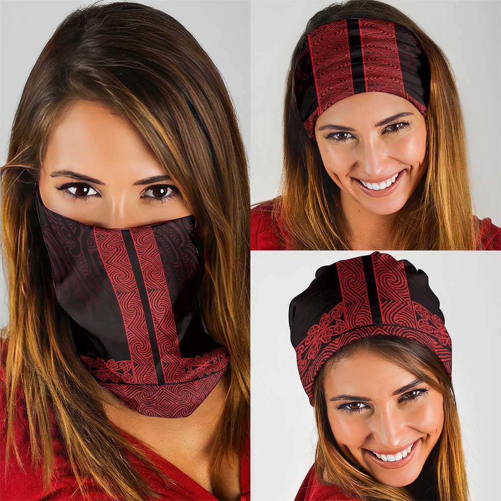 New Zealand Maori Kowhaiwhai Neck Gaiter Whero Maui and Mangopare LT9 - Polynesian Pride