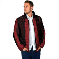 New Zealand Maori Kowhaiwhai Padded Jacket Whero Maui and Mangopare LT9 - Polynesian Pride
