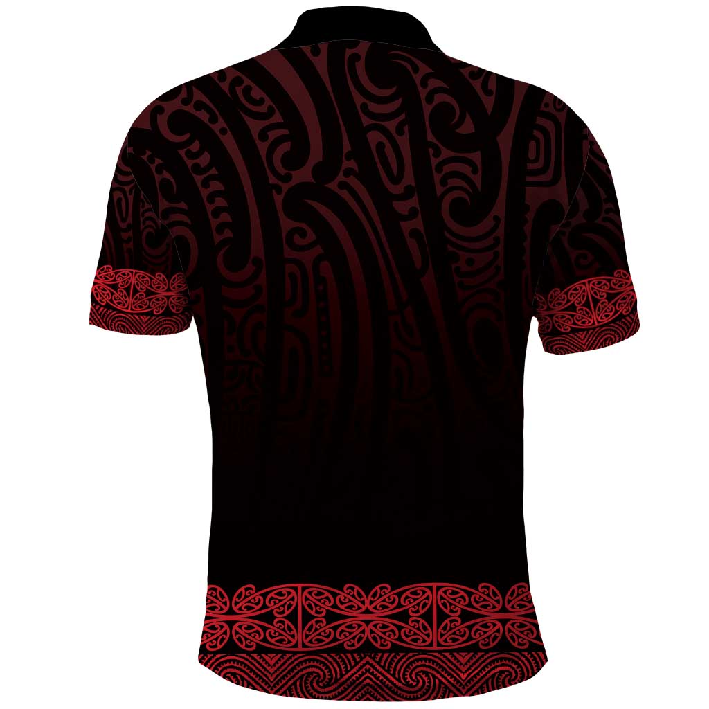 New Zealand Maori Kowhaiwhai Polo Shirt Whero Maui and Mangopare LT9 - Polynesian Pride