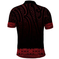 New Zealand Maori Kowhaiwhai Polo Shirt Whero Maui and Mangopare LT9 - Polynesian Pride