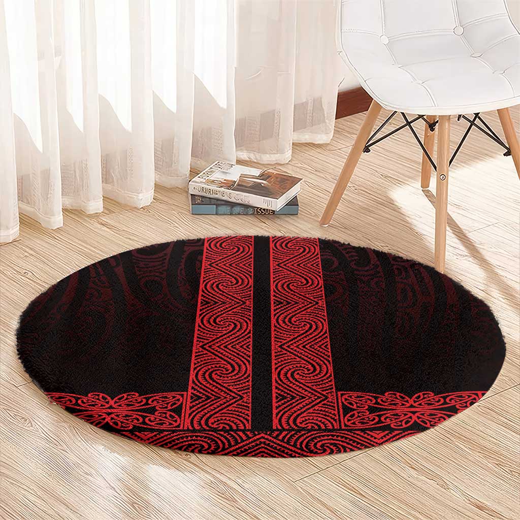 New Zealand Maori Kowhaiwhai Round Carpet Whero Maui and Mangopare LT9 - Polynesian Pride