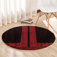 New Zealand Maori Kowhaiwhai Round Carpet Whero Maui and Mangopare LT9 - Polynesian Pride