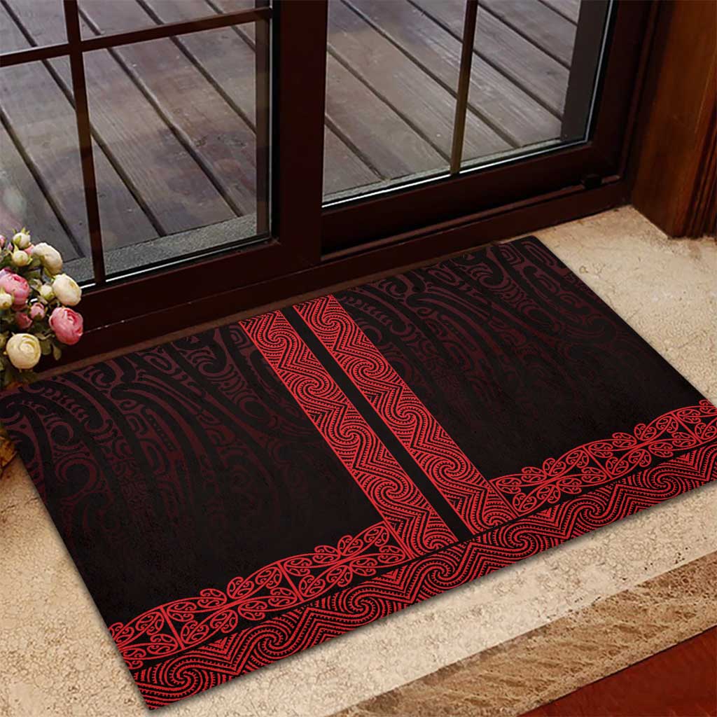 New Zealand Maori Kowhaiwhai Rubber Doormat Whero Maui and Mangopare LT9 - Polynesian Pride