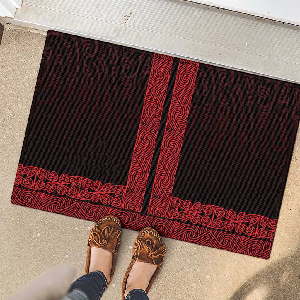 New Zealand Maori Kowhaiwhai Rubber Doormat Whero Maui and Mangopare LT9 - Polynesian Pride