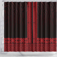 New Zealand Maori Kowhaiwhai Shower Curtain Whero Maui and Mangopare LT9 - Polynesian Pride