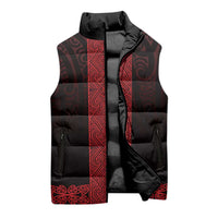 New Zealand Maori Kowhaiwhai Sleeveless Puffer Jacket Whero Maui and Mangopare LT9 - Polynesian Pride