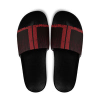 New Zealand Maori Kowhaiwhai Slide Sandals Whero Maui and Mangopare LT9 Red - Polynesian Pride