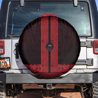 New Zealand Maori Kowhaiwhai Spare Tire Cover Whero Maui and Mangopare LT9 Red - Polynesian Pride