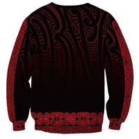 New Zealand Maori Kowhaiwhai Sweatshirt Whero Maui and Mangopare LT9 - Polynesian Pride