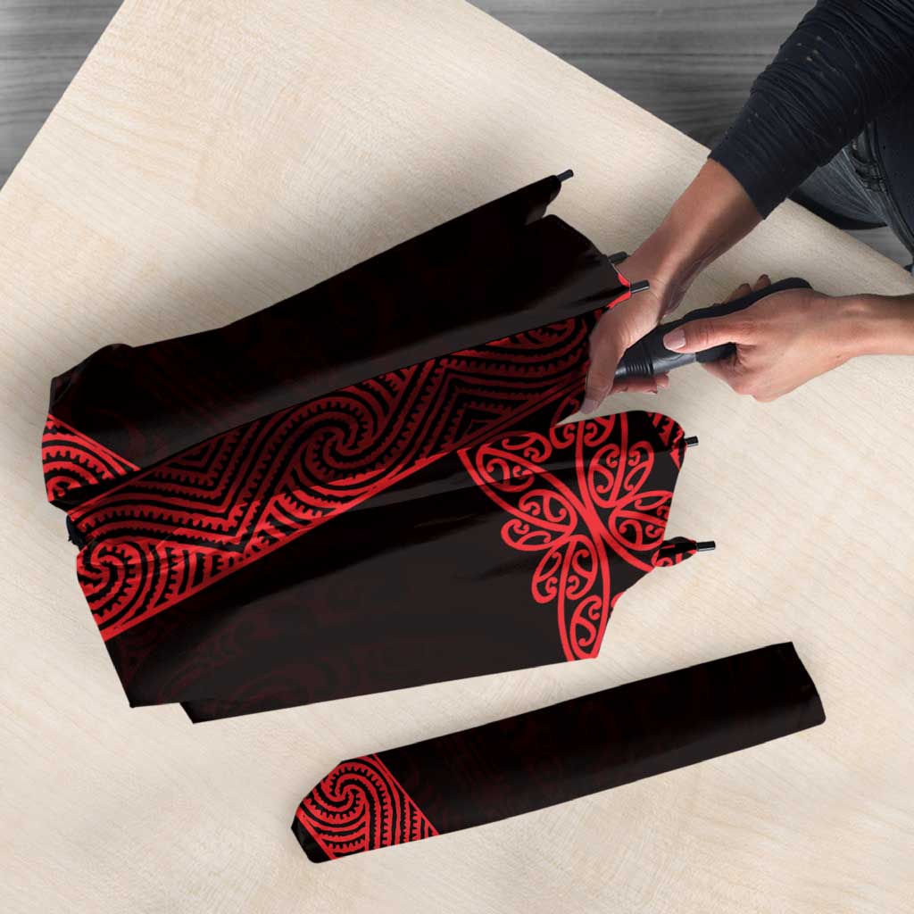 New Zealand Maori Kowhaiwhai Umbrella Whero Maui and Mangopare LT9 - Polynesian Pride