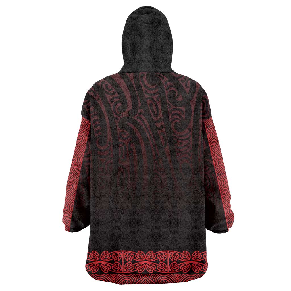 New Zealand Maori Kowhaiwhai Wearable Blanket Hoodie Whero Maui and Mangopare LT9 - Polynesian Pride