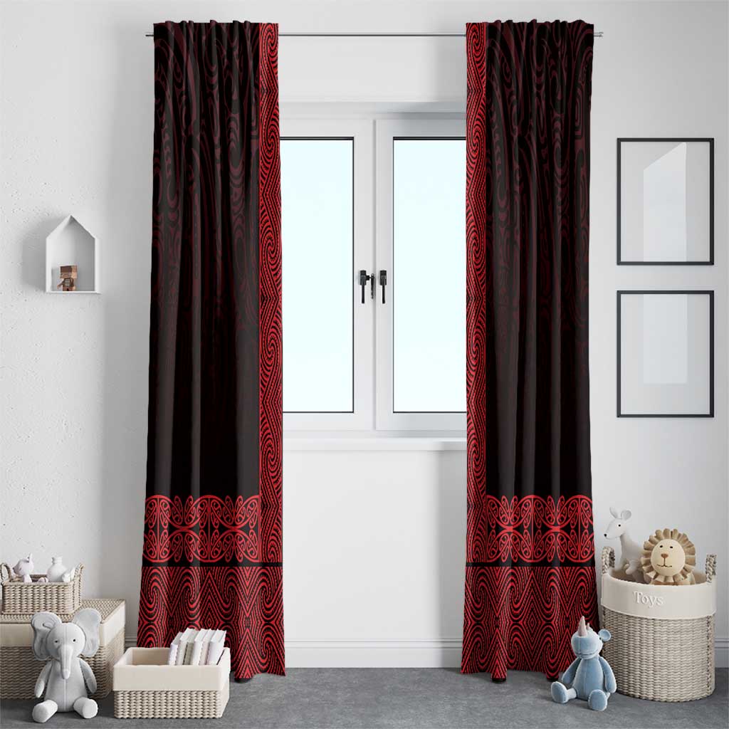 New Zealand Maori Kowhaiwhai Window Curtain Whero Maui and Mangopare LT9 - Polynesian Pride