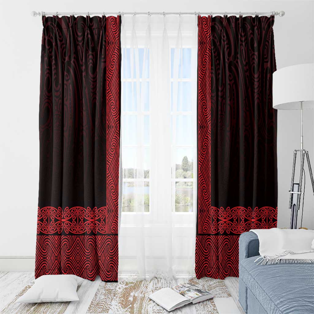 New Zealand Maori Kowhaiwhai Window Curtain Whero Maui and Mangopare LT9 - Polynesian Pride