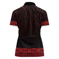 New Zealand Maori Kowhaiwhai Women Polo Shirt Whero Maui and Mangopare LT9 - Polynesian Pride