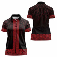 New Zealand Maori Kowhaiwhai Women Polo Shirt Whero Maui and Mangopare LT9 - Polynesian Pride