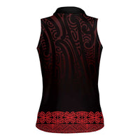 New Zealand Maori Kowhaiwhai Women Sleeveless Polo Shirt Whero Maui and Mangopare LT9 - Polynesian Pride