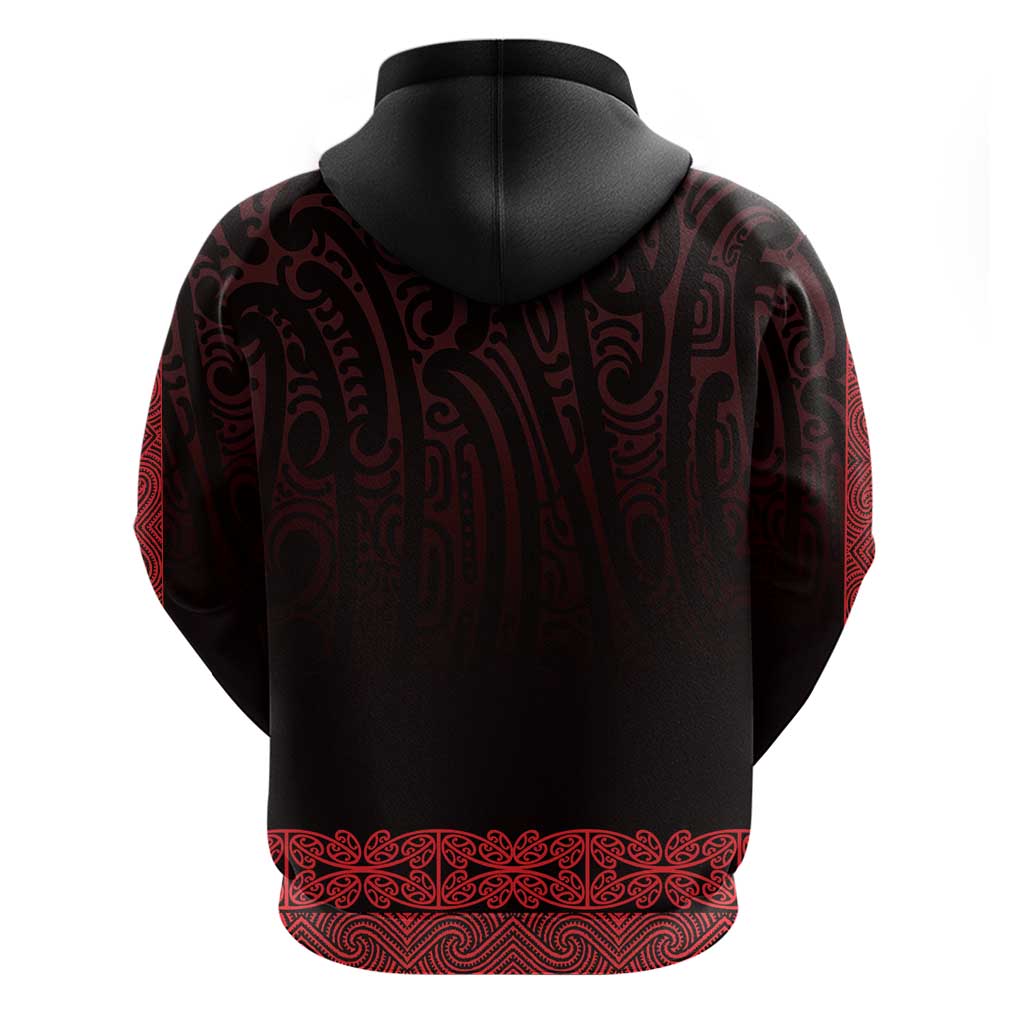 New Zealand Maori Kowhaiwhai Zip Hoodie Whero Maui and Mangopare LT9 - Polynesian Pride