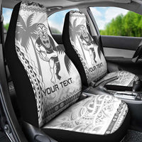 Custom Fiji Black Fern Car Seat Cover Maori Warroir with Fijian Masi Pattern LT9 - Polynesian Pride