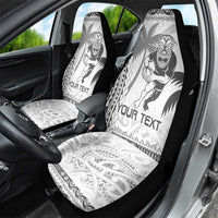 Custom Fiji Black Fern Car Seat Cover Maori Warroir with Fijian Masi Pattern LT9 - Polynesian Pride