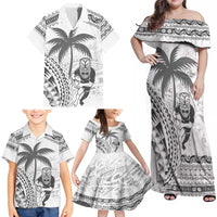 Custom Fiji Black Fern Family Matching Off Shoulder Maxi Dress and Hawaiian Shirt Maori Warroir with Fijian Masi Pattern LT9 - Polynesian Pride