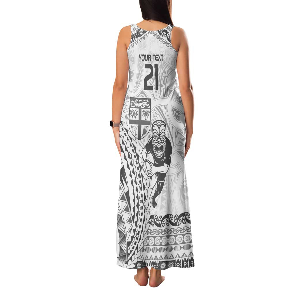 Custom Fiji Black Fern Family Matching Tank Maxi Dress and Hawaiian Shirt Maori Warroir with Fijian Masi Pattern LT9 - Polynesian Pride