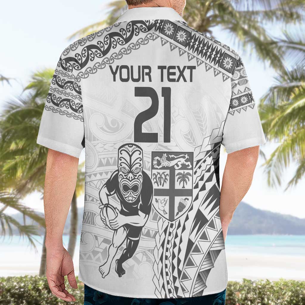Custom Fiji Black Fern Hawaiian Shirt Maori Warroir with Fijian Masi Pattern LT9 - Polynesian Pride