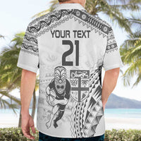 Custom Fiji Black Fern Hawaiian Shirt Maori Warroir with Fijian Masi Pattern LT9 - Polynesian Pride