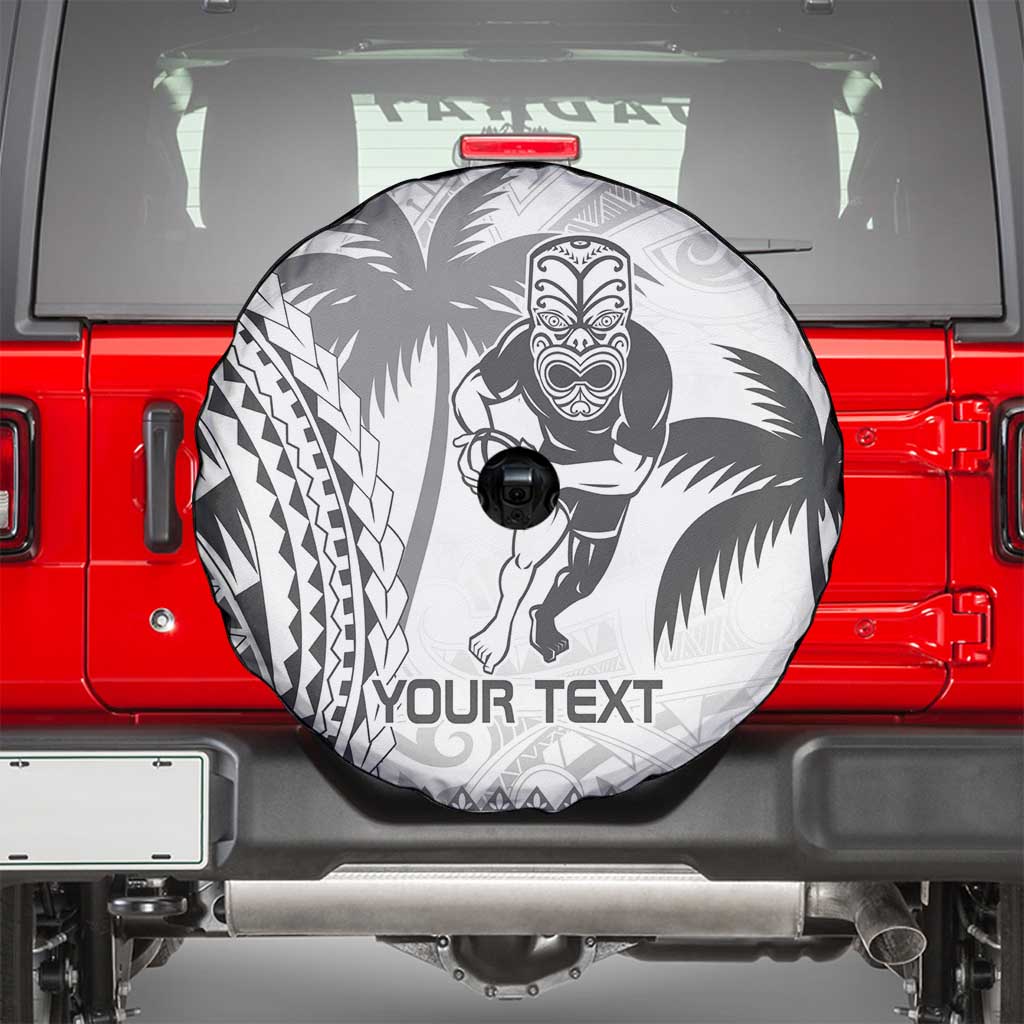Custom Fiji Black Fern Spare Tire Cover Maori Warroir with Fijian Masi Pattern LT9 - Polynesian Pride