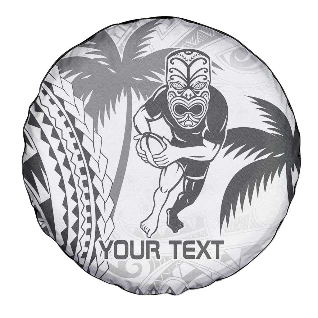 Custom Fiji Black Fern Spare Tire Cover Maori Warroir with Fijian Masi Pattern LT9 - Polynesian Pride