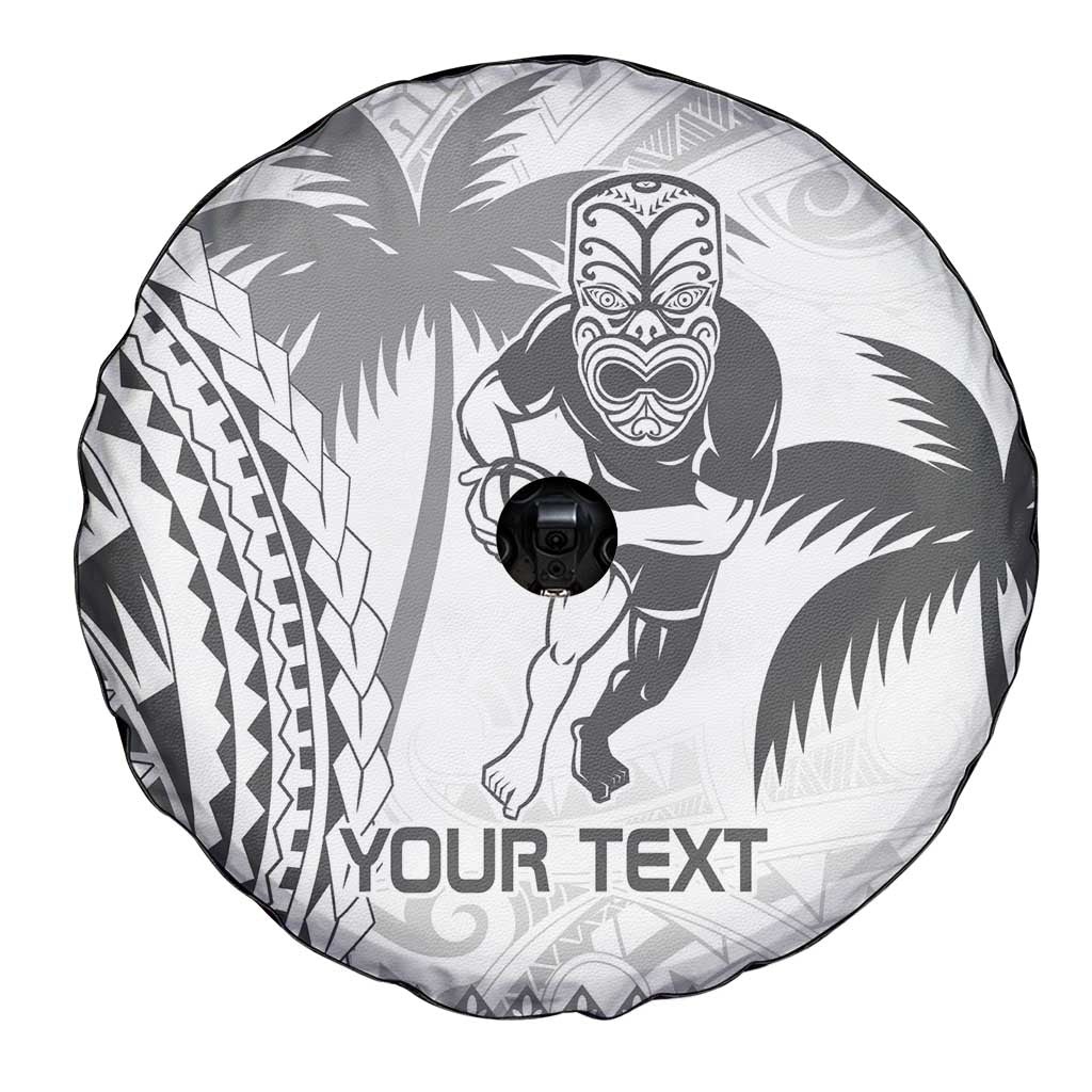 Custom Fiji Black Fern Spare Tire Cover Maori Warroir with Fijian Masi Pattern LT9 - Polynesian Pride