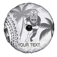 Custom Fiji Black Fern Spare Tire Cover Maori Warroir with Fijian Masi Pattern LT9 - Polynesian Pride