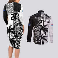 Custom Fiji New Zealand Couples Matching Long Sleeve Bodycon Dress and Long Sleeve Button Shirt Maori mix Tapa Pattern Version LT9 - Polynesian Pride