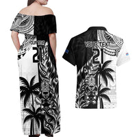Custom Fiji New Zealand Couples Matching Off Shoulder Maxi Dress and Hawaiian Shirt Maori mix Tapa Pattern Version LT9 - Polynesian Pride