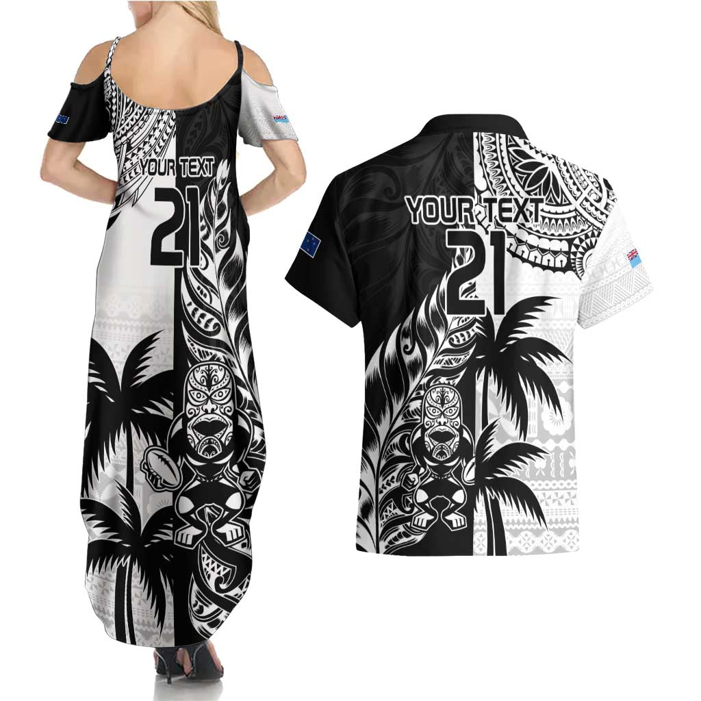 Custom Fiji New Zealand Couples Matching Summer Maxi Dress and Hawaiian Shirt Maori mix Tapa Pattern Version LT9 - Polynesian Pride