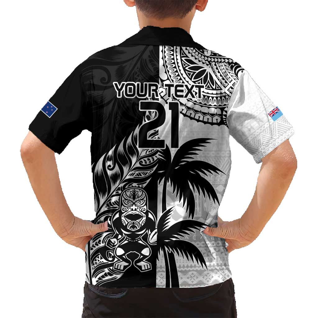 Custom Fiji New Zealand Family Matching Long Sleeve Bodycon Dress and Hawaiian Shirt Maori mix Tapa Pattern Version LT9 - Polynesian Pride