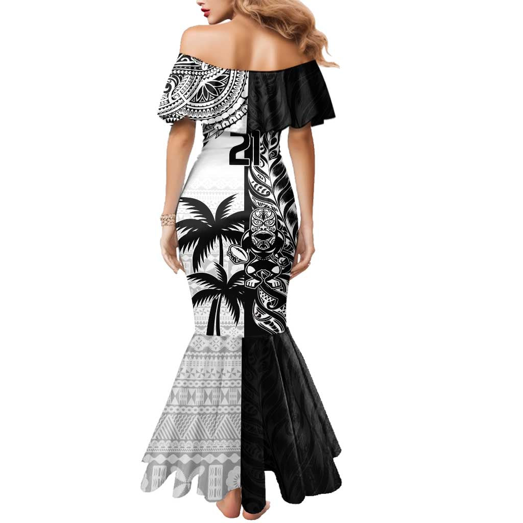 Custom Fiji New Zealand Family Matching Mermaid Dress and Hawaiian Shirt Maori mix Tapa Pattern Version LT9 - Polynesian Pride