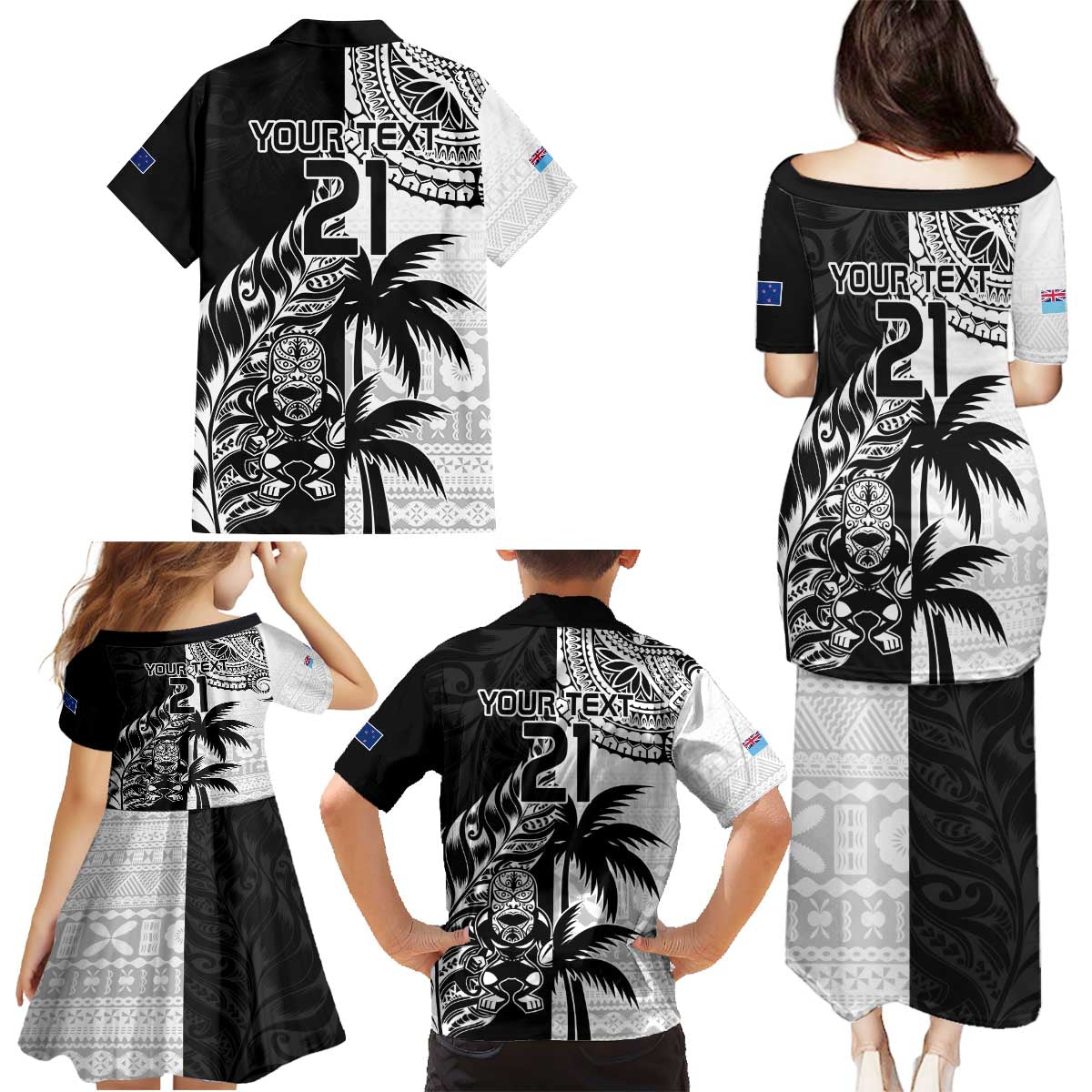 Custom Fiji New Zealand Family Matching Puletasi and Hawaiian Shirt Maori mix Tapa Pattern Version LT9 - Polynesian Pride